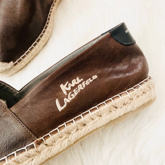NEW | Karl Lagerfeld Paris Brown Espadrilles - Picture 4 of 9
